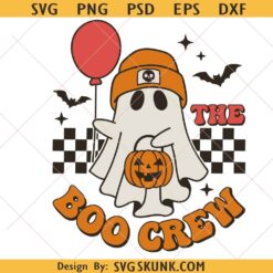Halloween SVG PNG, The Boo Crew SVG, Ghost Png svg, Retro Halloween Boys svg
