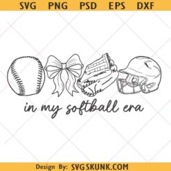 In My Softball Era SVG PNG, softball mom svg png, softball gameday svg png