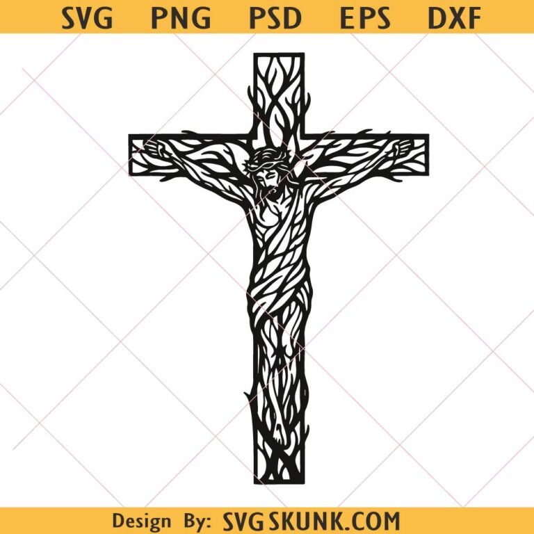 Jesus Crucifix Wall Art Svg, Jesus Cross SVG, DXF PNG Laser Cut File