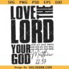 Love The Lord Your God PNG, Vintage Christian Faith svg png, Religious Quote PNG