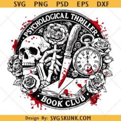 Psychological Thriller Book Club svg, Retro Book design Bookish svg, Halloween Vintage Book Lover svg, Book Lover svg png