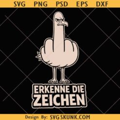 Seagull middle finger SVG PNG, Funny cheeky seagull svg png, rude seagull svg png