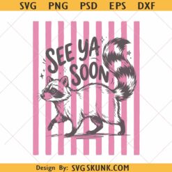 See yah raccoon SVG PNG, See Ya Soon Png, Striped Raccoon Png, Preppy Raccoon Png