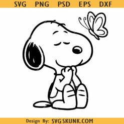 Snoopy with butterfly svg png, Snoopy svg png, Snoopy Dog Svg Charlie Brown svg png
