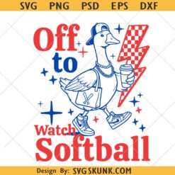 Off To Watch Softball Game Day Sports svg, Softball Mom Goose SVG PNG, Softball Lover svg