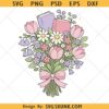 Spring Book Bouquet Svg png, book lover svg png, Spring Summer Bookish Png
