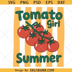Tomato Girl Summer svg, Trendy Cottagecore Vibe svg, Retro Stripe Tomato svg