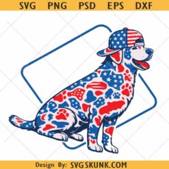 4th of July Labrador PNG, Camo Labrador PNG, Patriotic Hunting Dog PNG