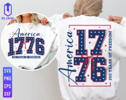 America 1776 SVG PNG, Coquette 4th of July SVG