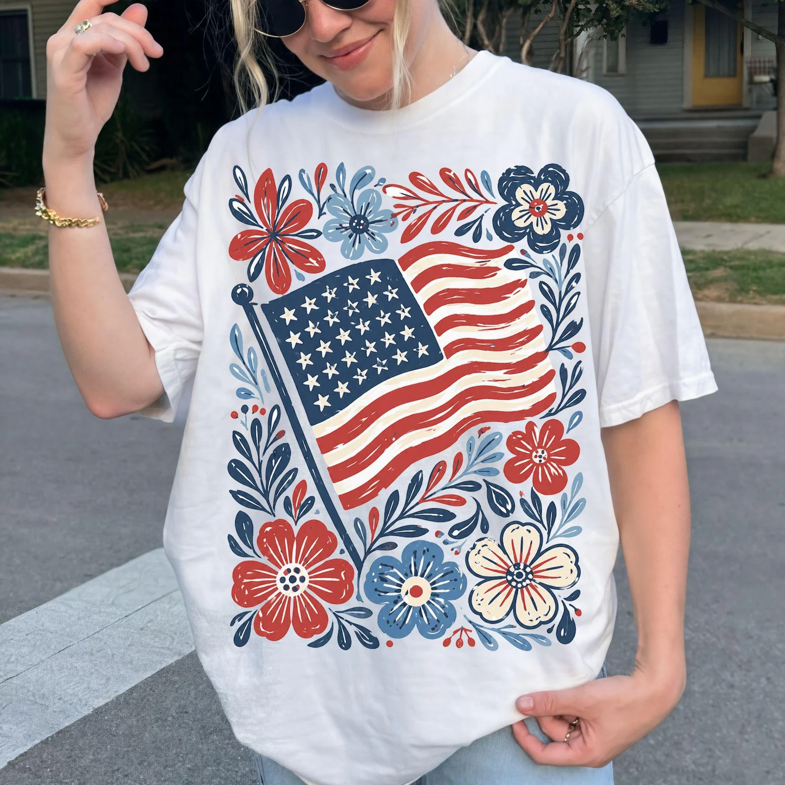 American Flag Floral PNG American Flag Floral PNG