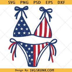 American flag bikini svg png, bikini swimwear svg png, bikini with patriotic stars and stripes svg png