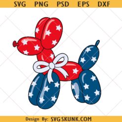 Balloon Dog svg, Coquette 4th of July Svg, Red White Blue svg, USA Western Dog SVG PNG