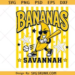 Banana Baseball svg png, Banana Mascot svg png, Baseball Mom svg, BANANAS Doodle svg