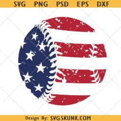 Baseball American Flag SVG, Distressed Baseball American Flag SVG PNG