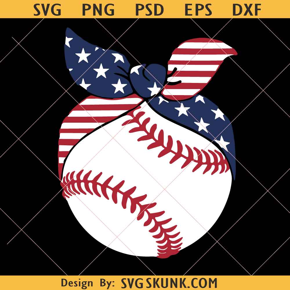 Baseball Mom SVG Softball Baseball American Flag Bow SVG, Baseball American Flag SVG