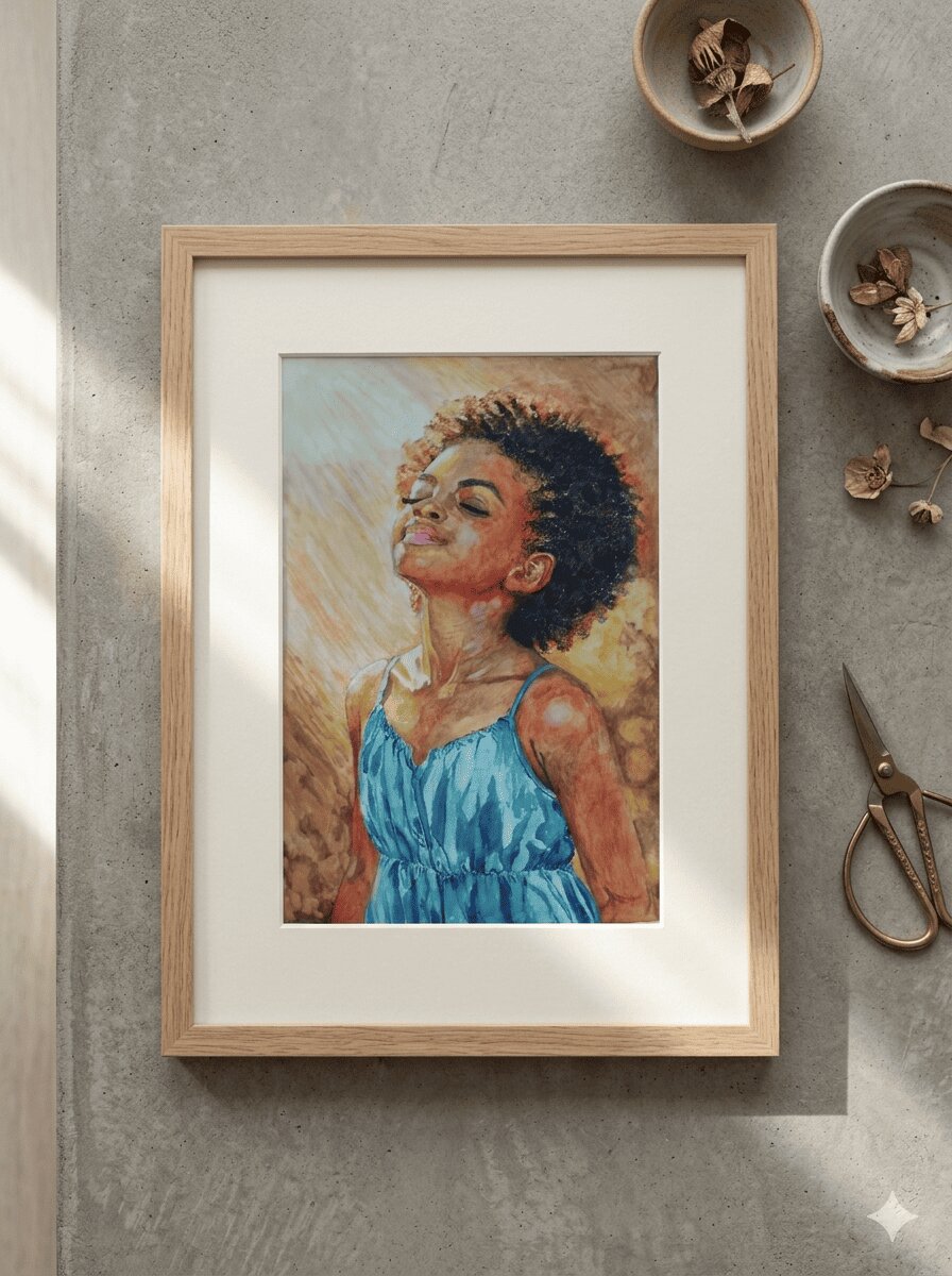 Black girl with curly afro hair Black girl with curly afro hair watercolor PNG