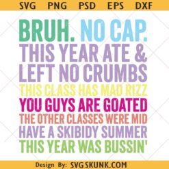 Bruh No Cap This Year Ate PNG SVG, Last Day of School 2026 svg, Summer Teacher svg