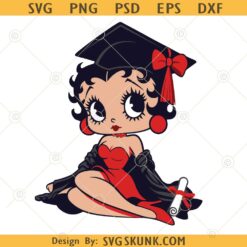 Cute Betty Boop Graduation svg png, girl graduation svg png