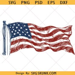 Distressed tattered waving flag svg png, tattered USA flag SVG PNG