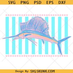 Everyday Summer Sailfish svg png, Pastel Glitter Fish svg, Beach Vacation Sublimation png