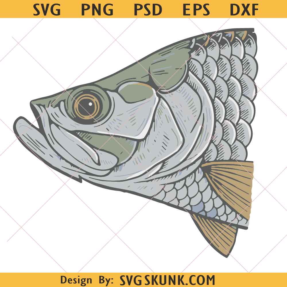 Fish Head Fishing svg Fish Head Fishing svg, Bass Fish Close Up svg, Outdoor Fishing svg, Fisherman svg