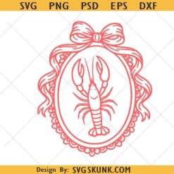 Lobster Frame SVG, Coquette Summer svg, Preppy Summer Lobster SVG PNG