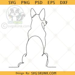 German shepherd one line art svg png