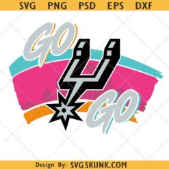 Go Spurs Go Retro svg png, 90s Neon Basketball svg, San Antonio Game Day PNG SVG