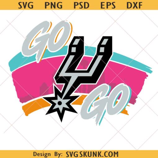 Go Spurs Go Retro Svg Png, 90s Neon Basketball Svg, San Antonio Game ...