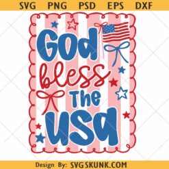 God bless the America Patriotic Coquette PNG, Red White Blue svg png, Preppy 4th of July png