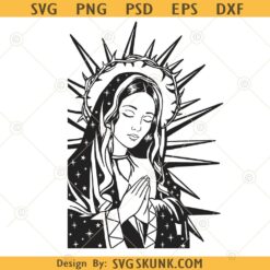 Mother Mary outline svg png, Virgen de Guadalupe svg png