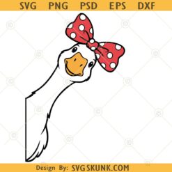 Goose peeking svg png, peeking goose svg png, goose with bandana svg png