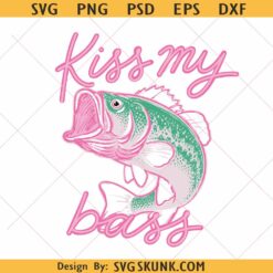 Preppy Kiss My Bass Fish Png, Summer Vibes png, Trendy Summer png, Summer Beach png