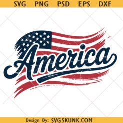 Retro America with flag svg png, America distressed flag svg, Independence Day svg png