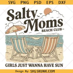 Salty Moms Beach Club PNG, trendy summer png, girls just wanna have sun svg png