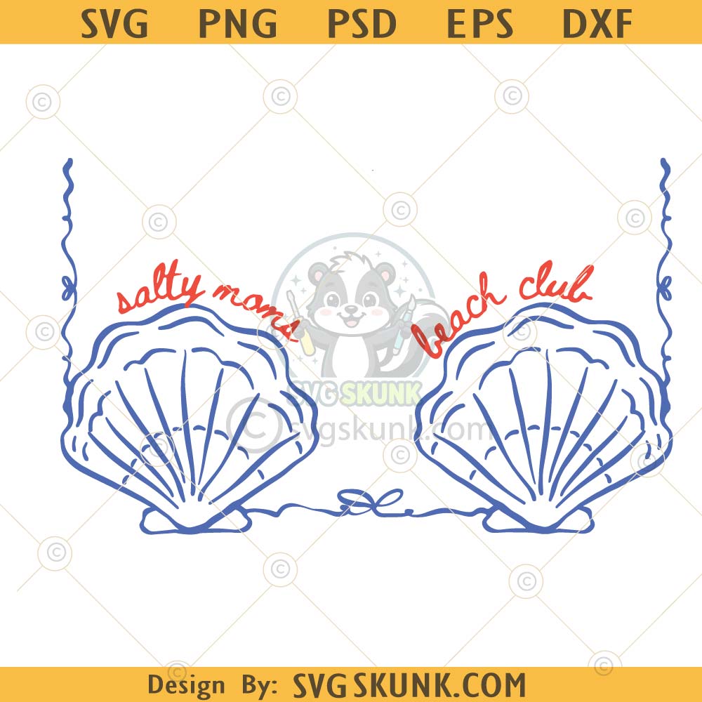 Sea shells bikini svg png Sea shells bikini svg png, Salty moms beach club svg png
