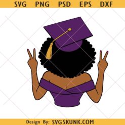 Senior Black Woman svg, Graduation SVG, African American Graduation Girl png, Black Girl Graduation svg