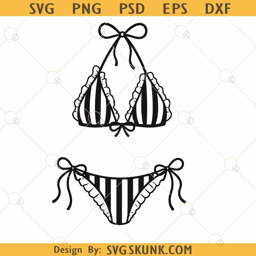 Striped bikini svg png Striped bikini svg png, bikini top svg
