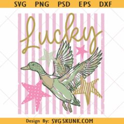 Striped Lucky duck svg png, Flying Mallard Duck svg, Retro Summer Coastal Preppy Stripes svg png