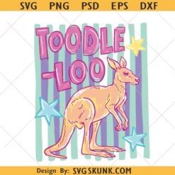Toodle Loo Kangaroo Png, Striped preppy Kangaroo Png