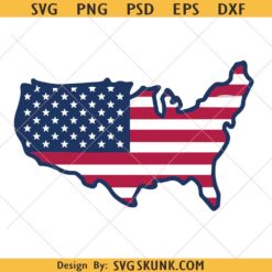 USA Flag Map SVG, America Flag Map Outline Png, USA Map Silhouette svg