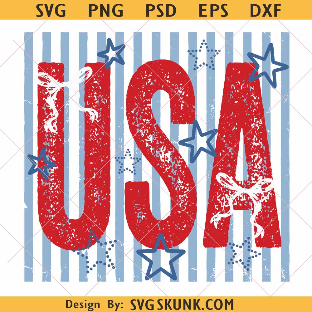 USA Preppy Stripes Stars svg png USA Preppy Stripes Stars svg png, Blue Red Coquette Bow png, Patriotic Independence day Png