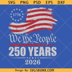 We The People 250th Anniversary PNG, retro American flag svg png, Patriotic 4th of July svg png