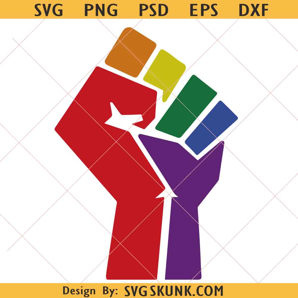 gay fist hand symbol svg png gay fist hand symbol svg, LGBTQ Raised Fist SVG, Love is Love svg
