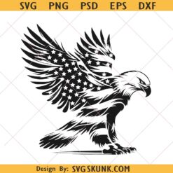 Bald Eagle with US flag svg png, America Eagle flag svg png