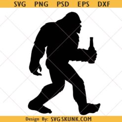 Bigfoot with Beer Bottle Svg, Big Foot Svg, Drunk Svg, Yeti Svg, Sasquatch Svg