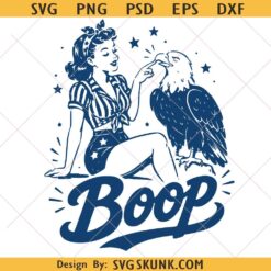 Boop Eagle Patriotic 4th of July SVG PNG, Patriotic Vintage Girl Boop Eagle Png, Merica Eagle Svg