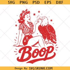 Boop Eagle Patriotic SVG, 4th Of July bald eagle SVG PNG, Independence Day SVG