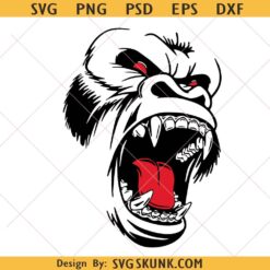Gorilla Head SVG, King Kong Clipart SVG, Bigfoot Svg, Patriotic Bigfoot PNG SVG