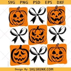 Halloween Pumpkin SVG, Coquette Cherries Pumpkin svg, Autumn Pumpkin, Coquette Halloween Bow svg
